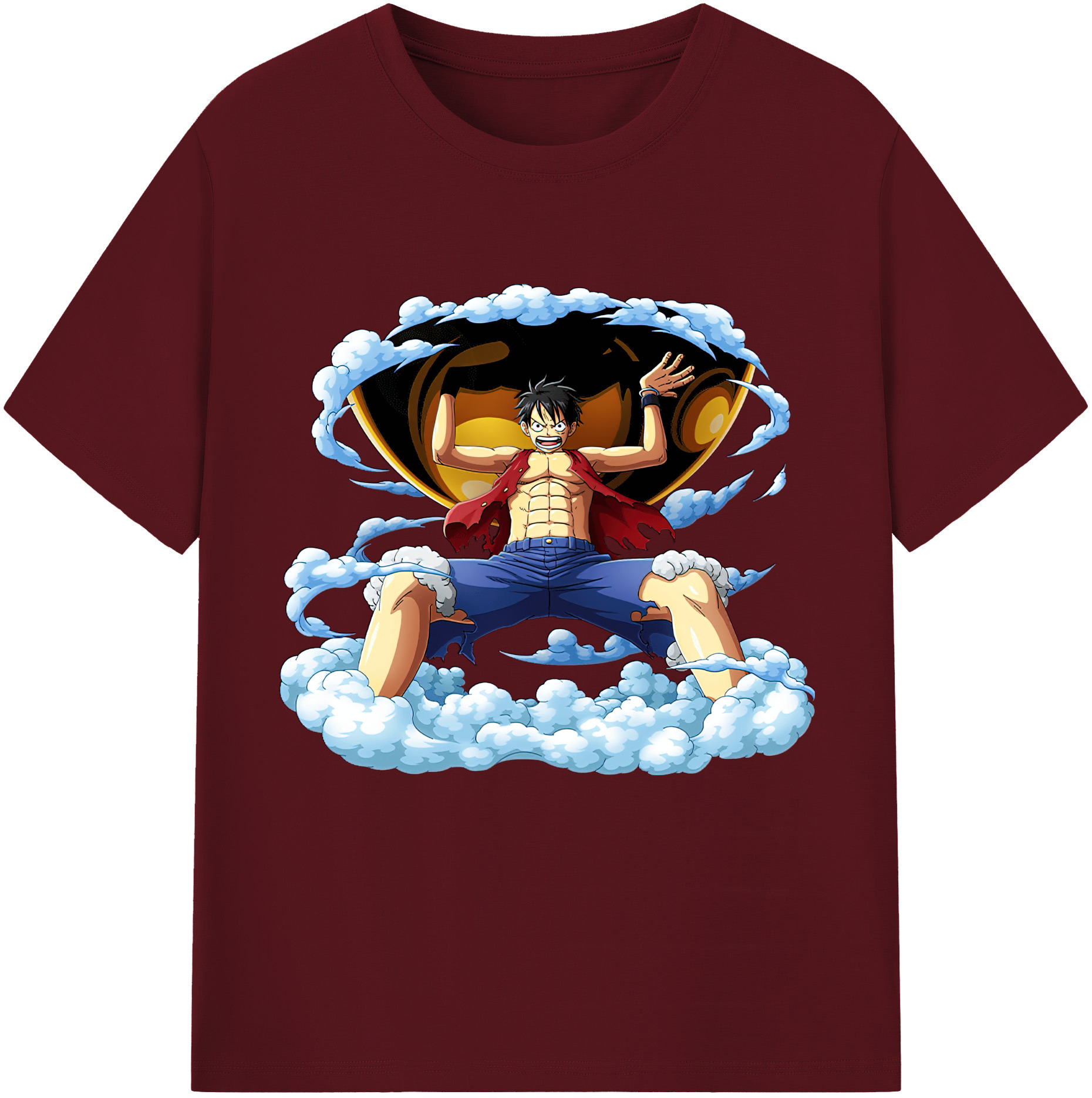 ワンピース モンキー・D・ルフィ ONE PIECE Monkey D. Luffy 綿100％半袖Tシャツ（フロントプリント）